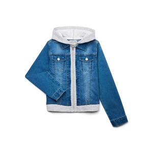 Star Ride Wallflower Girls Denim Jacket Size 14-16 Hooded Zip Front Chest Pocket